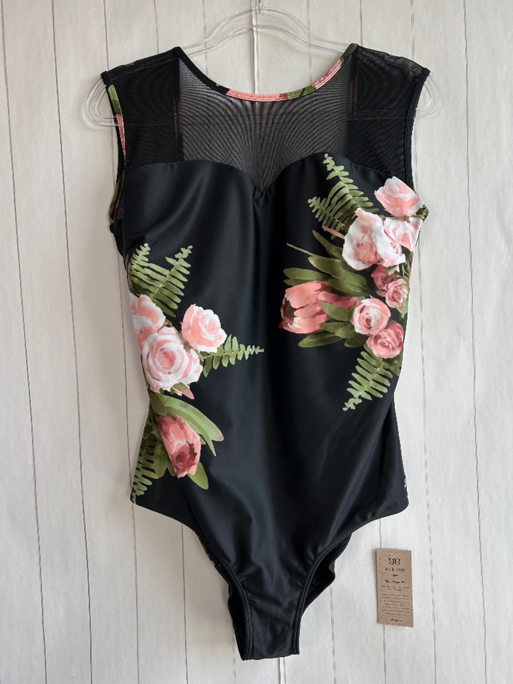 Albion size XXL The Maria one piece swimsuit black floral Carolina modest NEW